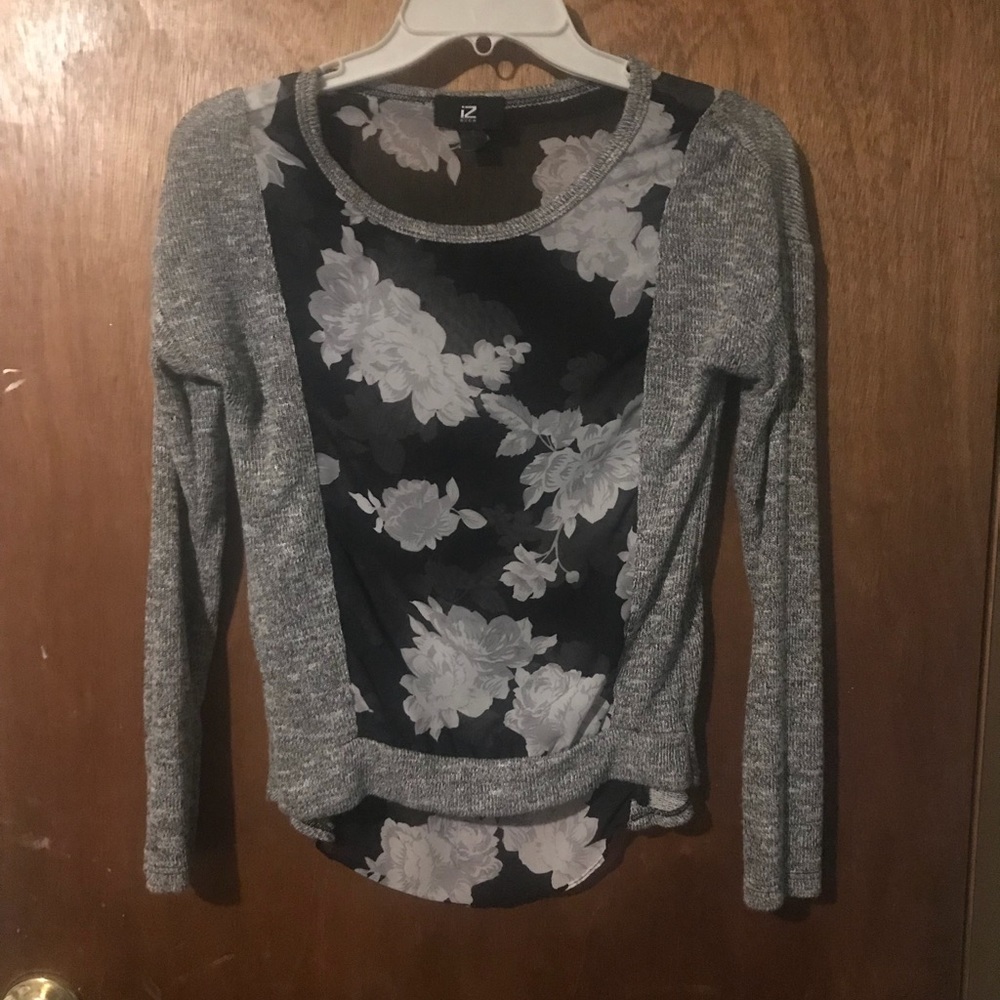Black and gray sheer shirt